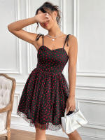 Vestido adelgazante francés para mujer, prenda adelgazante con estampado de amor y temperamento, para primavera y verano, novedad de 2024 - details 5