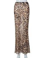 falda elegante con estampado de leopardo para mujer, faldas Maxi, ropa Y2K para oficina, Club, fiesta, ropa de calle informal, venta al por mayor, 2025 - details 2