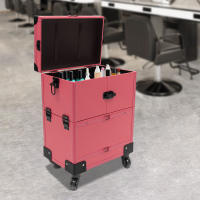 Estuche de Maquillaje Rodante Caja Organizadora de Cosméticos con Espejo Ideal para Artistas - details 5