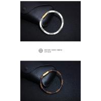 Pulsera de cuero a rayas para hombre, pulsera de aleación con cierre magnético para pareja unisex, bisutería urbana, regalos para hombre - details 9