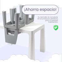 Mesa de Niños de Plástico Blanca con Compartimento Extraíble para Dibujar Estudiar 50x77x52 cm - details 4