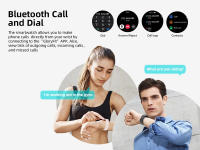 Karchilor Reloj Inteligente Bluetooth Resistente al Agua para Hombres y Mujeres, Llamadas, Deportes, Monitor de Salud, Compatible con Android e iOS - details 1