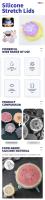Tapas de silicona reutilizables, tapas adaptables para latas, platos de comida, mantenimiento fresco, utensilios de cocina, 6 piezas - details 7