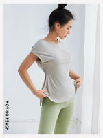 Camiseta deportiva de manga corta para mujer, Top de Fitness, ropa deportiva para Yoga, FTM, Moving Peach - details 4