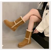 Botas de mujer de punta redonda de felpa,tacón alto,elegantes,invierno - details 27