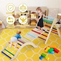 Escalador triangular de madera para niños pequeños, escalera para bebés, gimnasio interior, patio de juegos - details 5