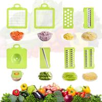 Cortador de verduras multifuncional para cocina, accesorio rallador con hoja de acero, para patatas y zanahorias, 8 en 1 - details 1