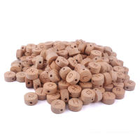 Cuentas de madera Natural del alfabeto inglés, iniciales de 15mm, cuentas de letras para joyería, pulsera, collar, fabricación de accesorios DIY, 50 unidades por lote - details 0