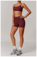 Pantalones cortos de yoga de cintura alta sin costuras, pantalones deportivos para apretar la cintura y levantar la cadera, usados ​​como pantalones cortos para correr - details 4