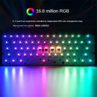 Teclado mecánico GK61, placa base PCB, enchufe caliente GH60RGB, música rítmica, cable inalámbrico blanco - details 3