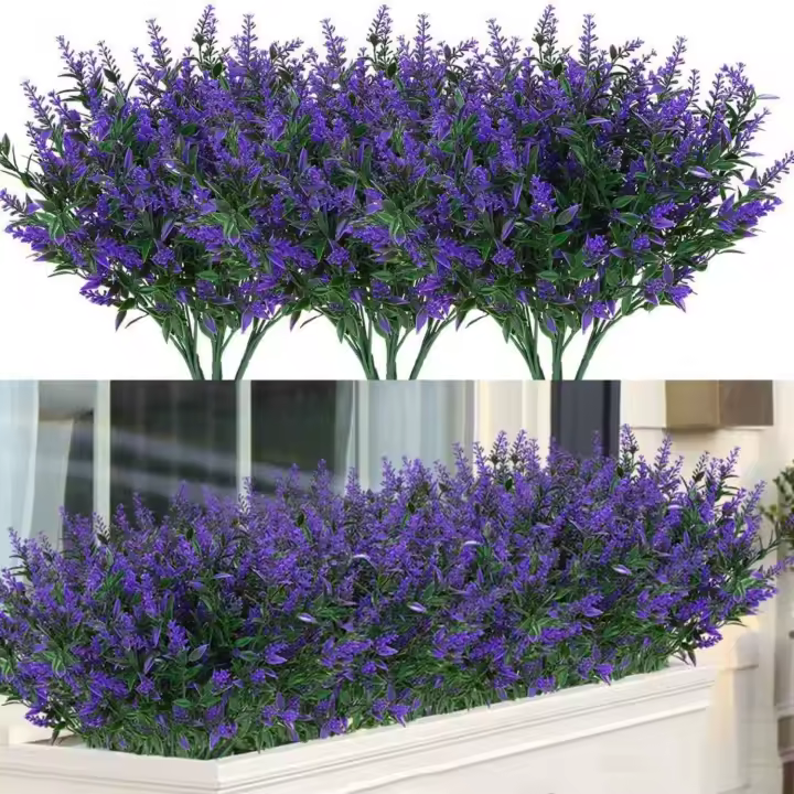 10 piezas de lavanda artificiales flores artificiales decoración decorativa ramo de flores artificiales para el hogar dormitorio mesa oficina fiesta boda decoración interior y exterior - 1