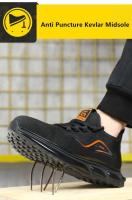 Botas altas para hombre, zapatos de seguridad de cuero para trabajo con punta de acero y antiperforación, zapatos impermeables - details 8
