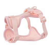 Arnés para perros de PVC doble cómodo rosa claro, correa para el pecho estable, juego de tres piezas, collares, arneses y correas - details 1