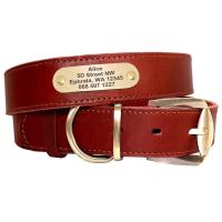 Collar cuero personalizado mascota collares suaves perro etiqueta de identificación grabada para perros grandes Pitubull Pastor - details 9