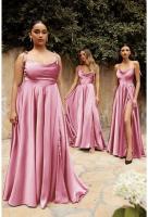 Vestido de Graduación Largo para Mujer Traje Elegante de Denim con Escote Alto, Espalda Descubierta, Cremallera en la Espalda, Ocasiones Formales, 2025 - details 50