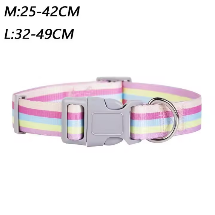 Cuerda tracción perros grandes, medianos y pequeños, Collar correa de nailon tejida, accesorios para mascotas, arcoíris, nuevo - 1