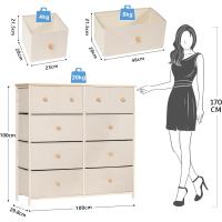 con 10 cajones de tela, cómoda para dormitorio, mueble de almacenamiento, muebles de dormitorio, cómoda para cocina, oficina, pasillo, mueble para TV con cajones - details 9