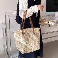 Bolso de ratán tejido para mujer, bolsa de hombro de gran capacidad para vacaciones en la playa, informal, a la moda - details 12