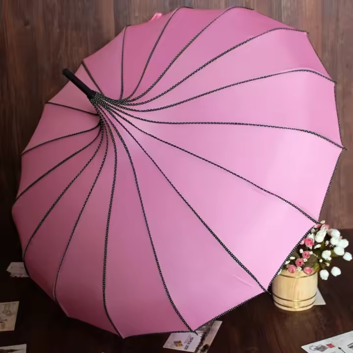 Pagoda Peak Ingenio al paraguas personalizado antiguo (rosa) - 1
