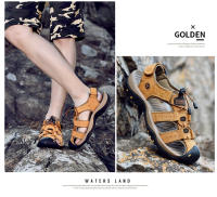 Sandalias deportivas de verano para hombre, sandalias para senderismo al aire libre, punta cerrada, cuero genuino, sandalias informales para caminar, zapatos de agua - details 7