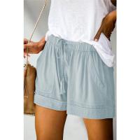 Shorts casuales para mujer verano 2025 cintura alta pantalones anchos de sarga estilo europeo y americano - details 8