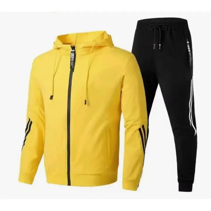 2024 Traje deportivo informal para hombre, chaqueta y pantalones con cremallera 100% poliéster, otoño e invierno - 1