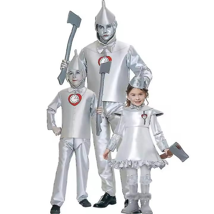 Disfraz de Tin Boy para Halloween, disfraces de personajes de libros para niños y adultos, disfraz de Tin Man para hombres, Silver Tin Woodsman -y - 1