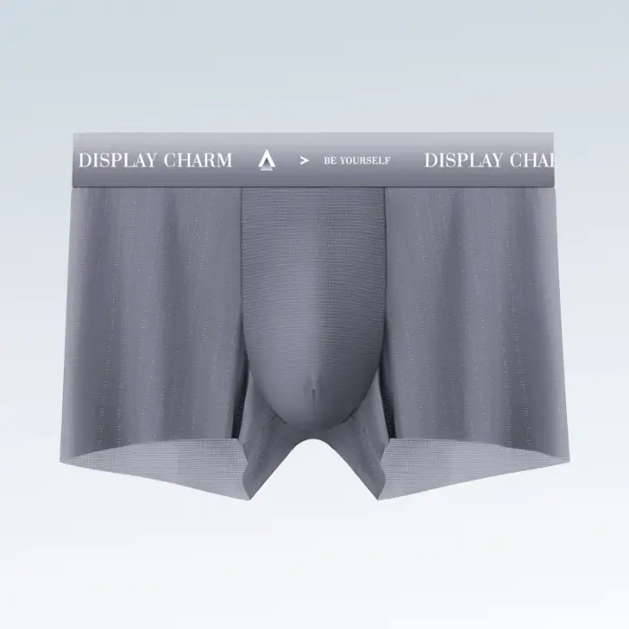 Ropa Interior de Seda de Hielo para Hombres Antibacteriano Graphene, Transpirable Sin Costuras, Tallas Grandes L-3XL, Cómodo y Moderno - 1