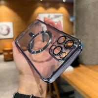Funda de carga inalámbrica Magsafe transparente de lujo para iPhone 11 12 13 15 16 Pro Max 14 Plus X Xs XR cubierta magnética suave plateada - details 5