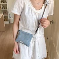 Bolso de malla de nailon de estilo coreano a la moda, bolso de doble capa, bolso para teléfono móvil, cartera de Color sólido, bolso cruzado de nailon para mujer - details 12
