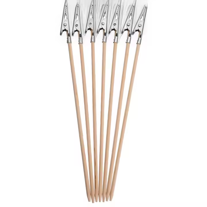 Pinzas de cocodrilo de bambú para piezas, soporte para fotos, de cola larga, para notas, 100 - 1