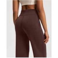 Pantalones de pierna recta sueltos con capa de aire lavados con arena, pantalones de yoga deportivos desnudos de cintura alta modales para mujer - details 24