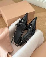 Sandalias con correa en el tobillo para mujer, zapatos de tacón alto y fino con punta estrecha, a la moda, para verano - details 11