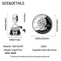 Bolso creativo de Plata de Ley 925, cuentas colgantes para gafas de sol compatibles con pulsera Original Pandora, abalorios, regalo de joyería para mujer - details 4