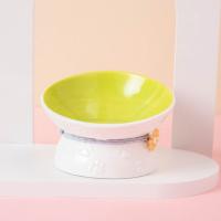 Cuenco de cerámica para gatos, cuenco creativo con boca inclinada para mascotas, base alta, antideslizante, multiusos, cuenco de alimentación para comida de perros, contenedor de agua - details 11