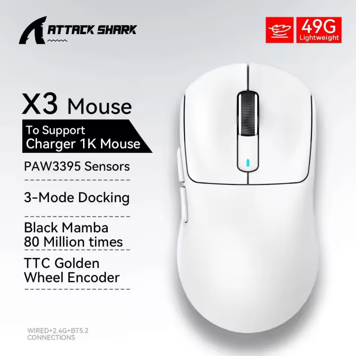 Ratón Inalámbrico Ligero Attack Shark X3pro 26000Dpi para Juegos Win/Xbox/Ps - 1