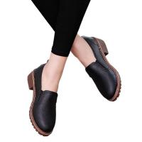Zapatos planos con cordones para mujer, zapatillas Oxford de cuero suave, tacón medio bajo, mocasines de un estribo - details 1