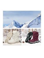 Botas de nieve impermeables para mujer, botines de piel cálida, con plataforma, color negro, a la moda, Invierno - details 3