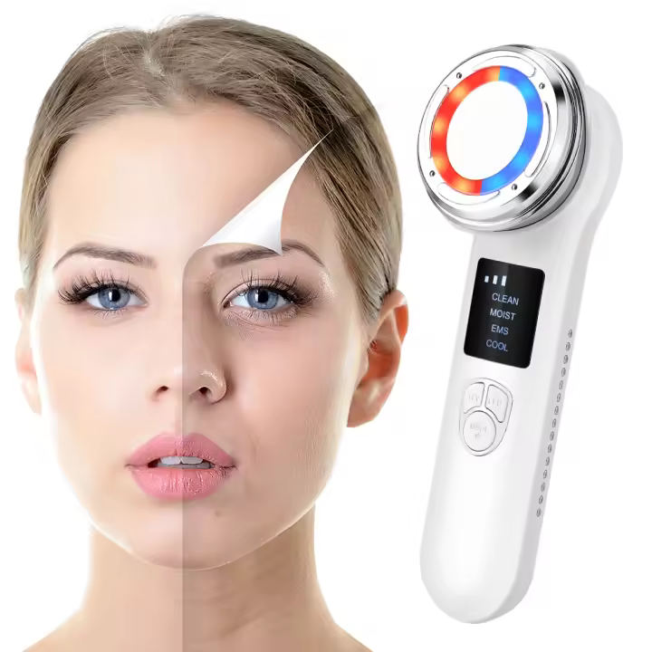 Rodillo masajeador eléctrico de estiramiento Facial, dispositivo de belleza de masaje, vibración sónica de microcorriente, estiramiento de la piel - 1