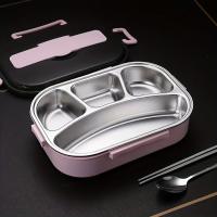 Fiambrera de acero inoxidable, caja Bento, aislamiento grueso, caja de comida rápida para volver a la escuela, 1 ud. - details 7