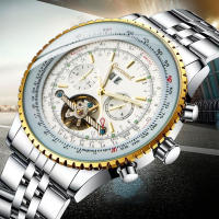 Tourbillon hueco esfera grande hombre de negocios reloj mecánico automático - details 2