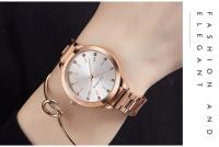 Reloj de mujer – Reloj de pulsera de cuarzo resistente al agua de acero inoxidable con detalles de cristal Reloj elegante minimalista para damas - details 10