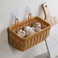 Cesta de almacenamiento decorativa para colgar en la pared, ahorro de espacio con asa, cesta de almacenamiento tejida, cesta para plantas de jardín de gran capacidad - details 1