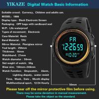 Reloj de lujo premium para hombre, relojes digitales deportivos para hombre, esfera grande, luminoso, resistente al agua, despertador, reloj de pulsera electrónico militar multifunción - details 7