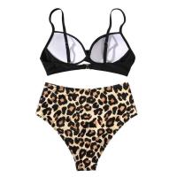 Bikini sexy de cintura alta con estampado de leopardo, abertura cruzada y bolso rígido, traje de baño 2025. - details 6