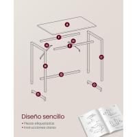 Mesa de Trabajo Pequeña Industrial Ideal para Teletrabajo, Estudio, Dormitorio 60 x 135 x 76cm - details 92