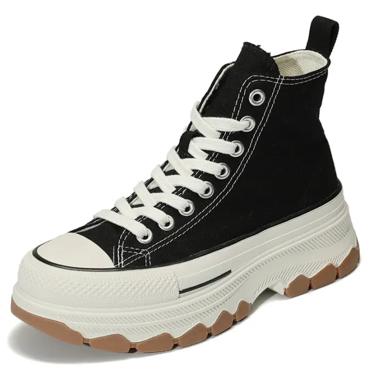 Nuevo clásico de las mujeres de alta parte superior zapatos de lona estudiante versátil zapatos de la junta de las mujeres ins de moda estilo casual - 1