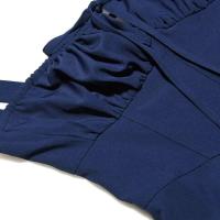 Vestido Midi bohemio de verano con tirantes finos y abertura en el muslo, vestido con lazo en la parte delantera, estampado liso, sin mangas, Vintage, vestidos de playa - details 37