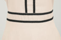 Solid women summer elegant short sleeve stand collar vintage a-line midi long party dress - details 40
