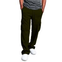 Pantalones deportivos sueltos para hombre, pantalones casuales con encaje, cintura elástica, bolsillo, color sólido - details 19